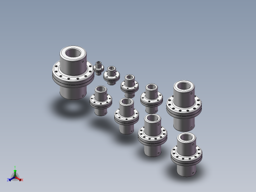 GT型凸缘联轴器 共10种型号正等轴测缩略图