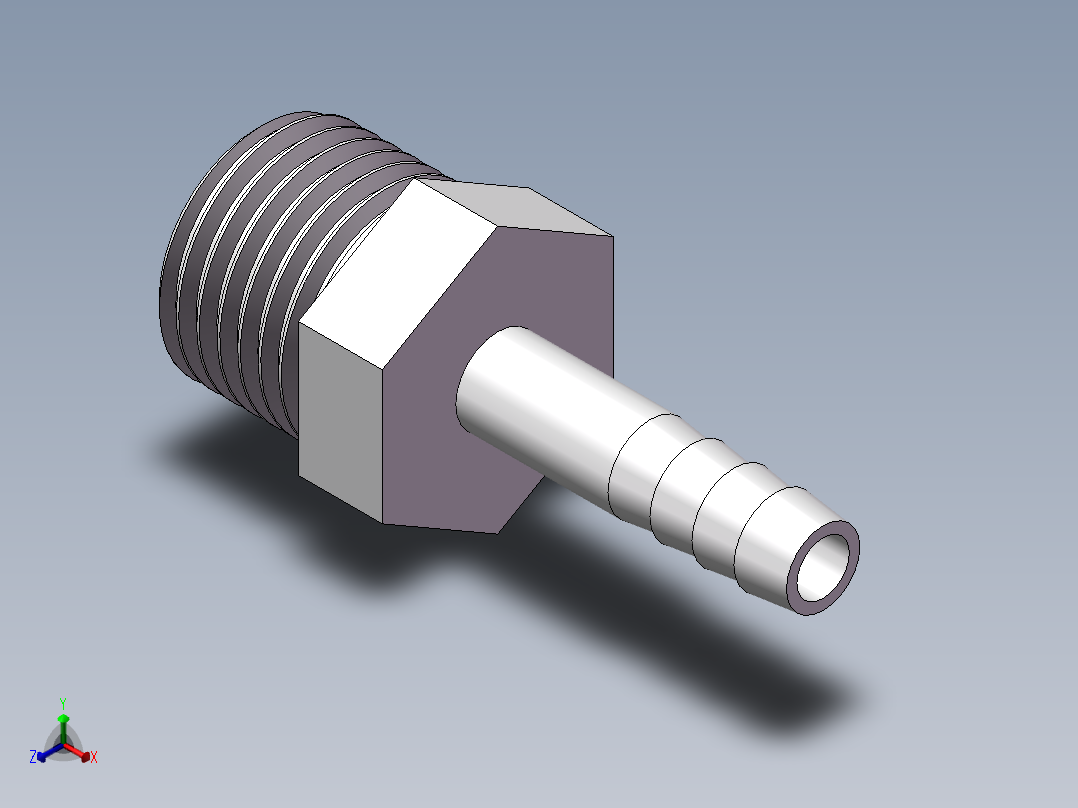 水管接头-有边 [DN15X8]正等轴测图