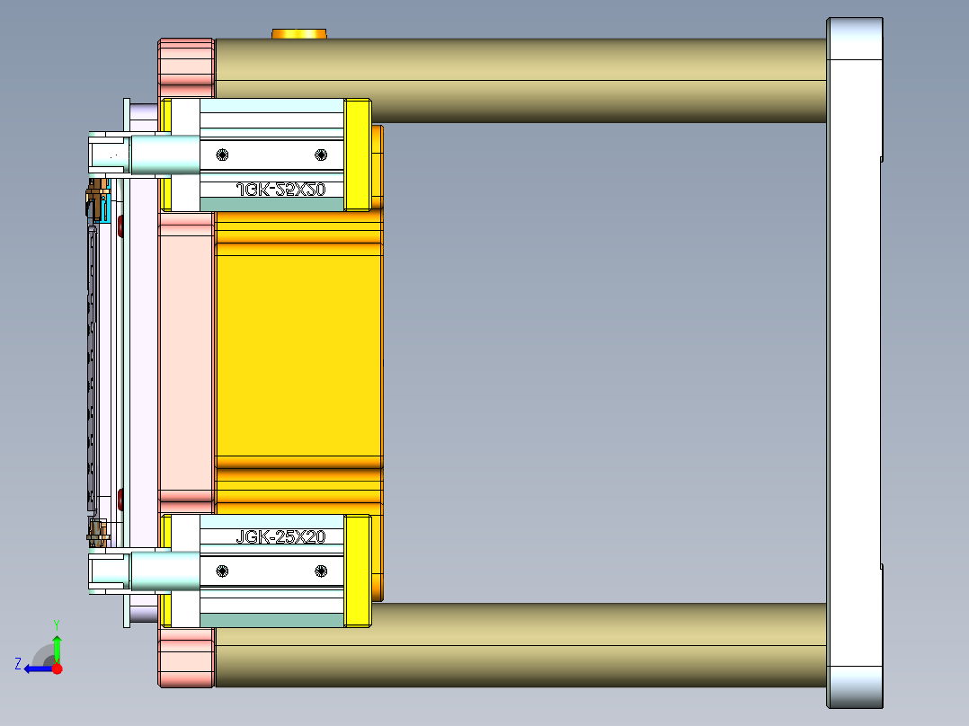 X8-CNC4笔记本CNC工装夹具三维模型右视图