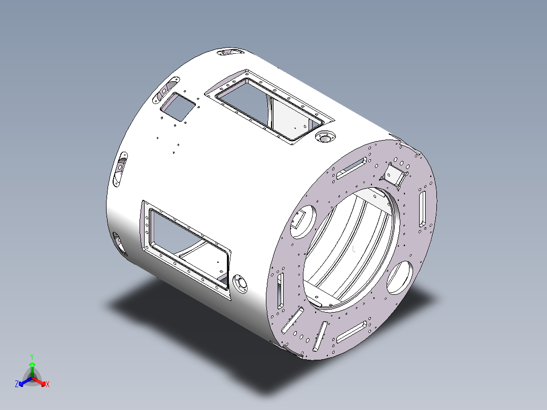 伺服舱壳体铸件正等轴测图