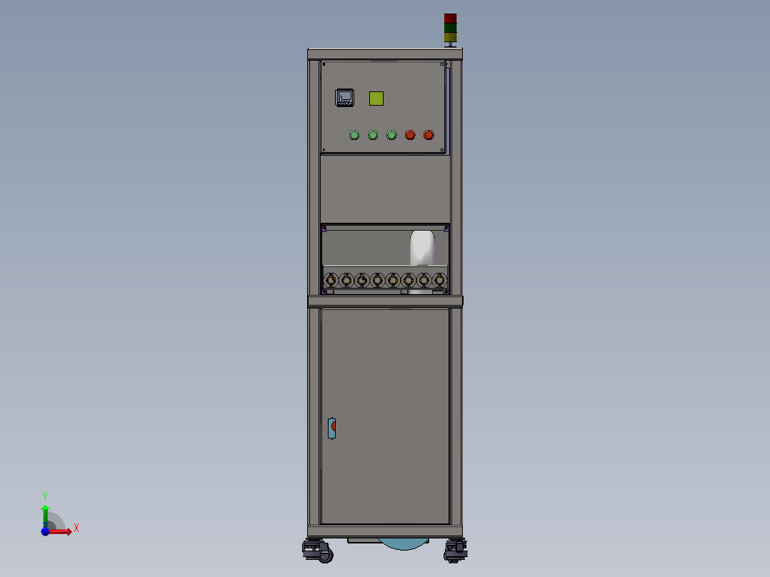 PVC管预热烤箱（sw18可编辑+工程图）前视图