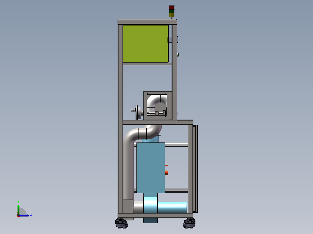 PVC管预热烤箱（sw18可编辑+工程图）左视图
