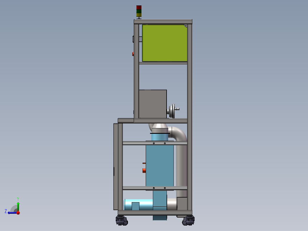 PVC管预热烤箱（sw18可编辑+工程图）右视图