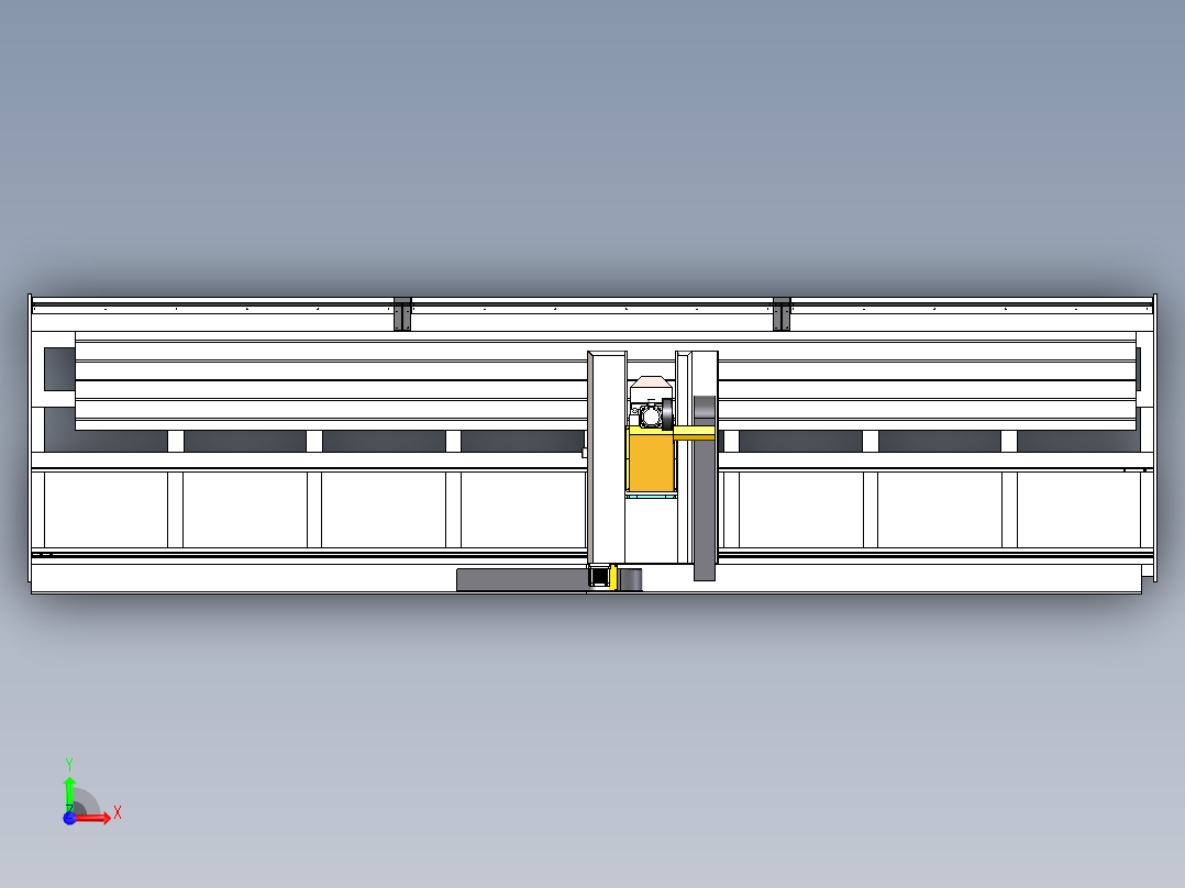 650型材雕铣机（sw18可编辑+工程图）前视图