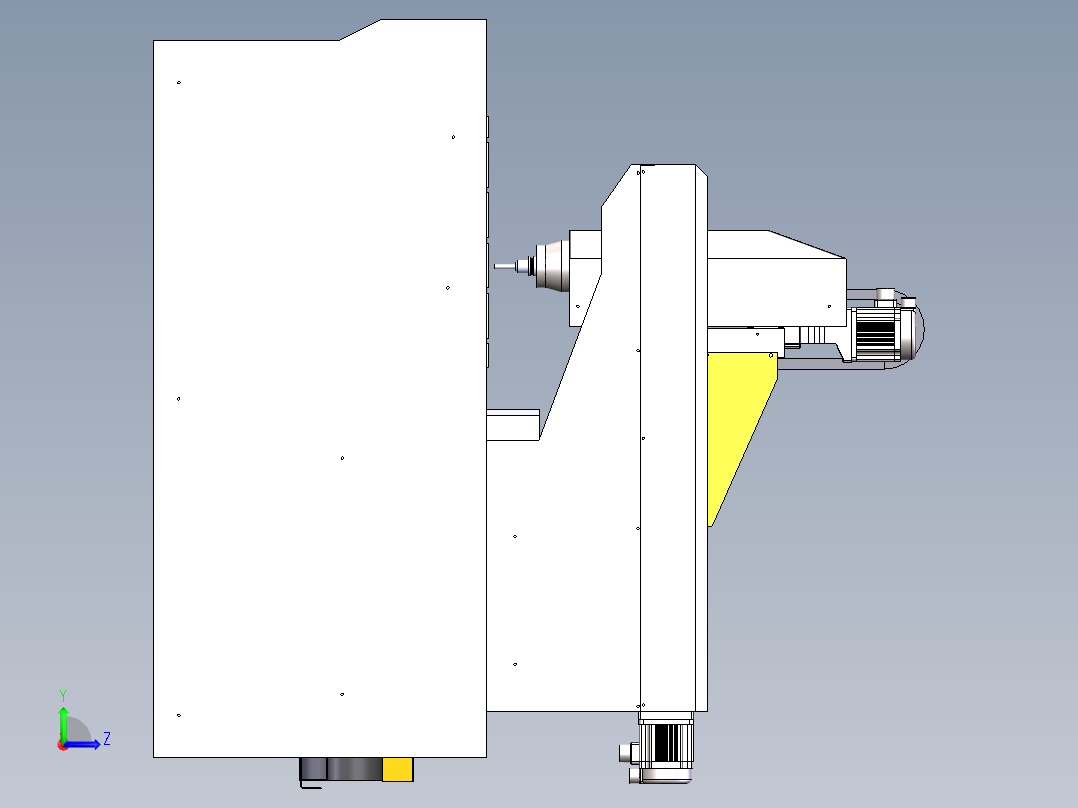 650型材雕铣机（sw18可编辑+工程图）左视图
