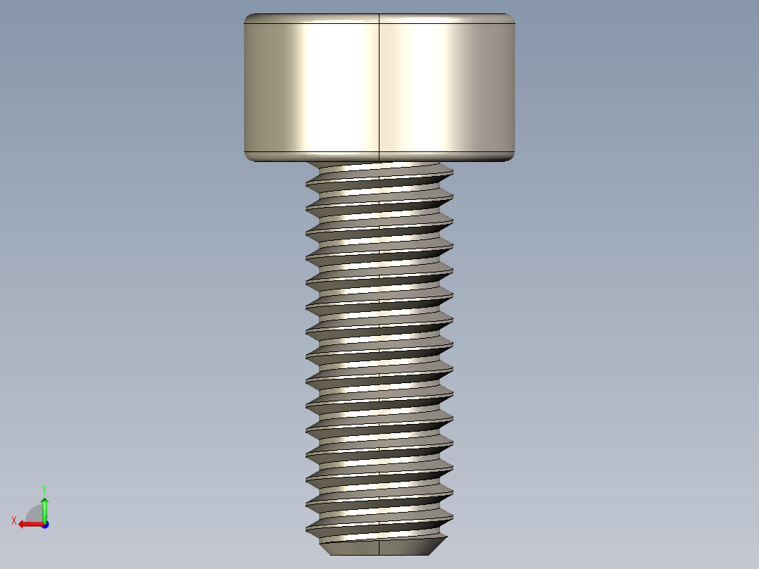 Screw_DIN_912_M3x8F_A2.STEP公制内六角螺钉后视图