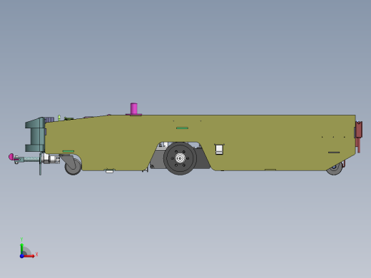 单向100W牵引式AGV三维图纸 Solidworks设计 附STEP前视缩略图
