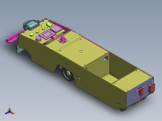 单向100W牵引式AGV三维图纸 Solidworks设计 附STEP正等轴测缩略图