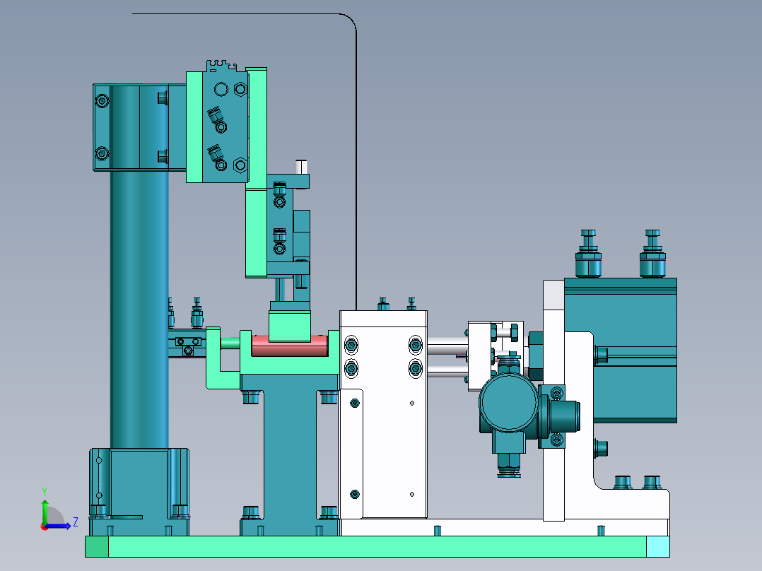 圆柱电池贴青稞纸机构左视图
