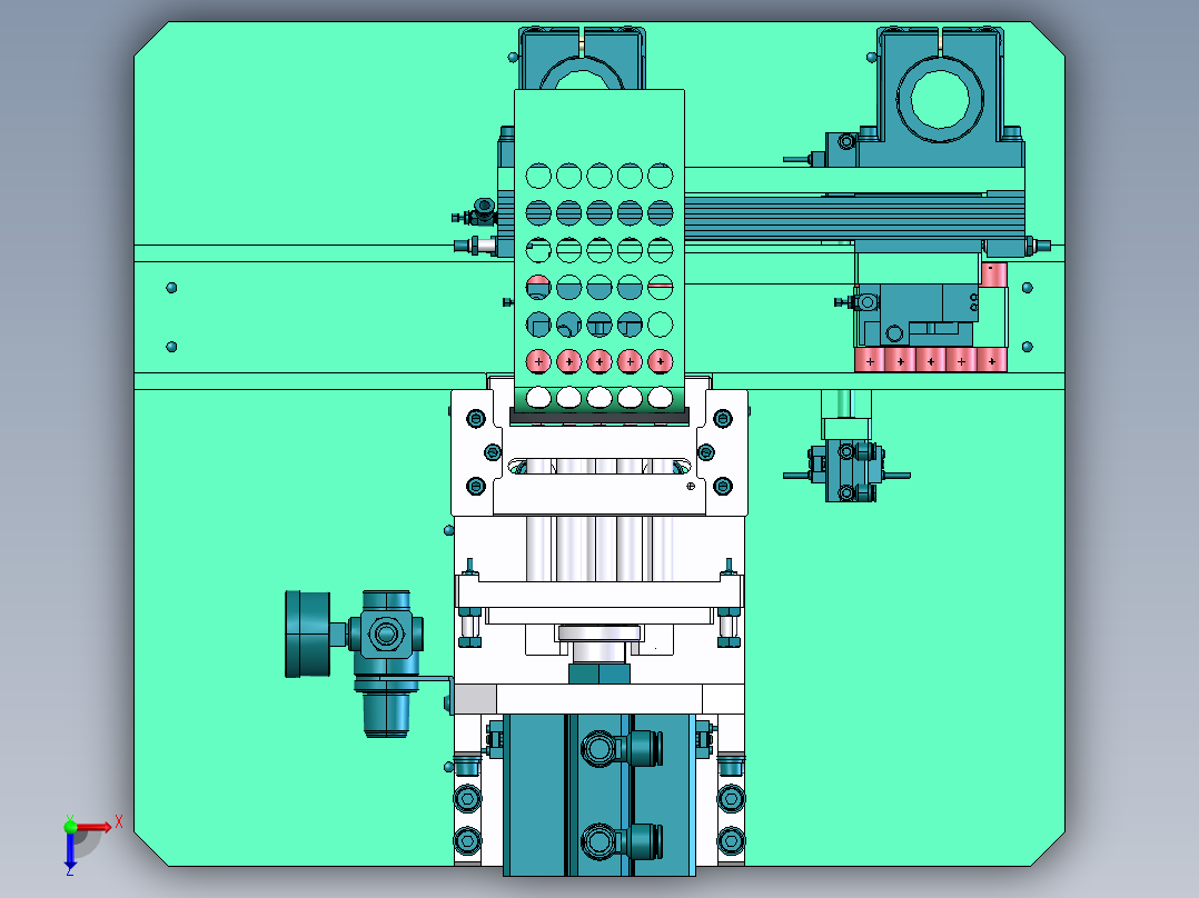 圆柱电池贴青稞纸机构俯视图
