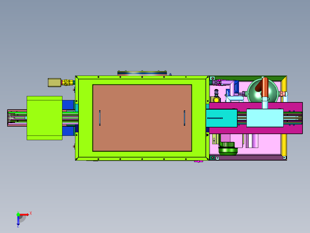 活塞杆杆头清洗装置俯视图
