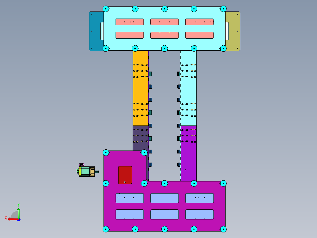 具有翻转功能的传送装置后视图