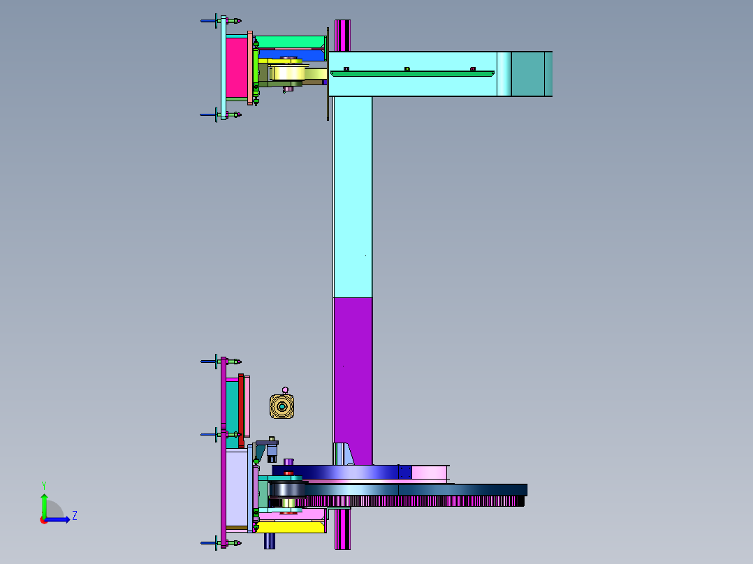具有翻转功能的传送装置左视图