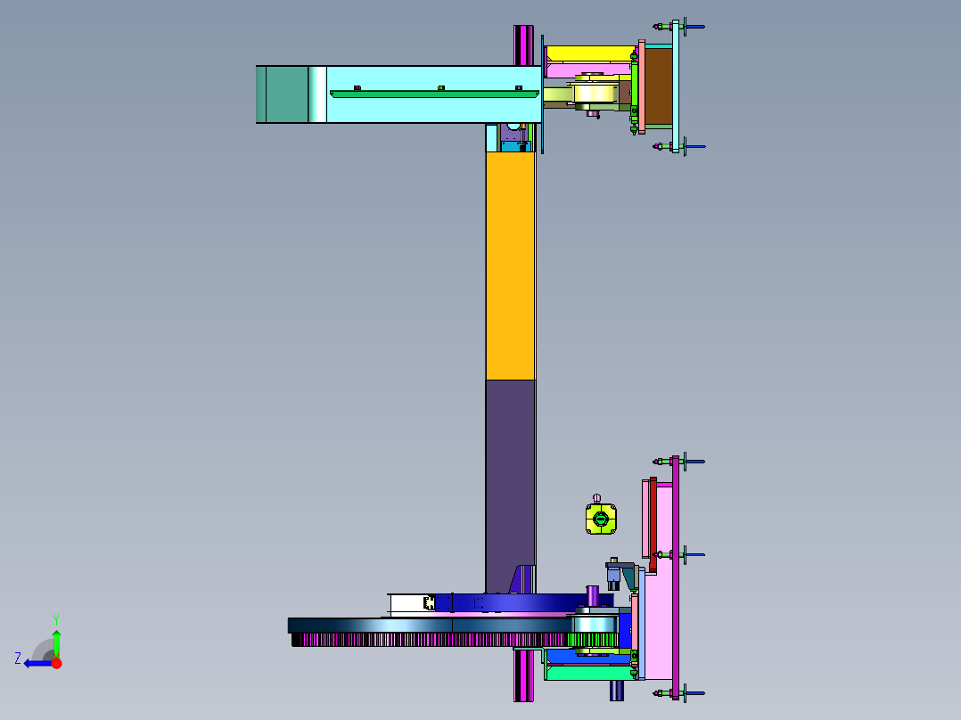 具有翻转功能的传送装置右视图