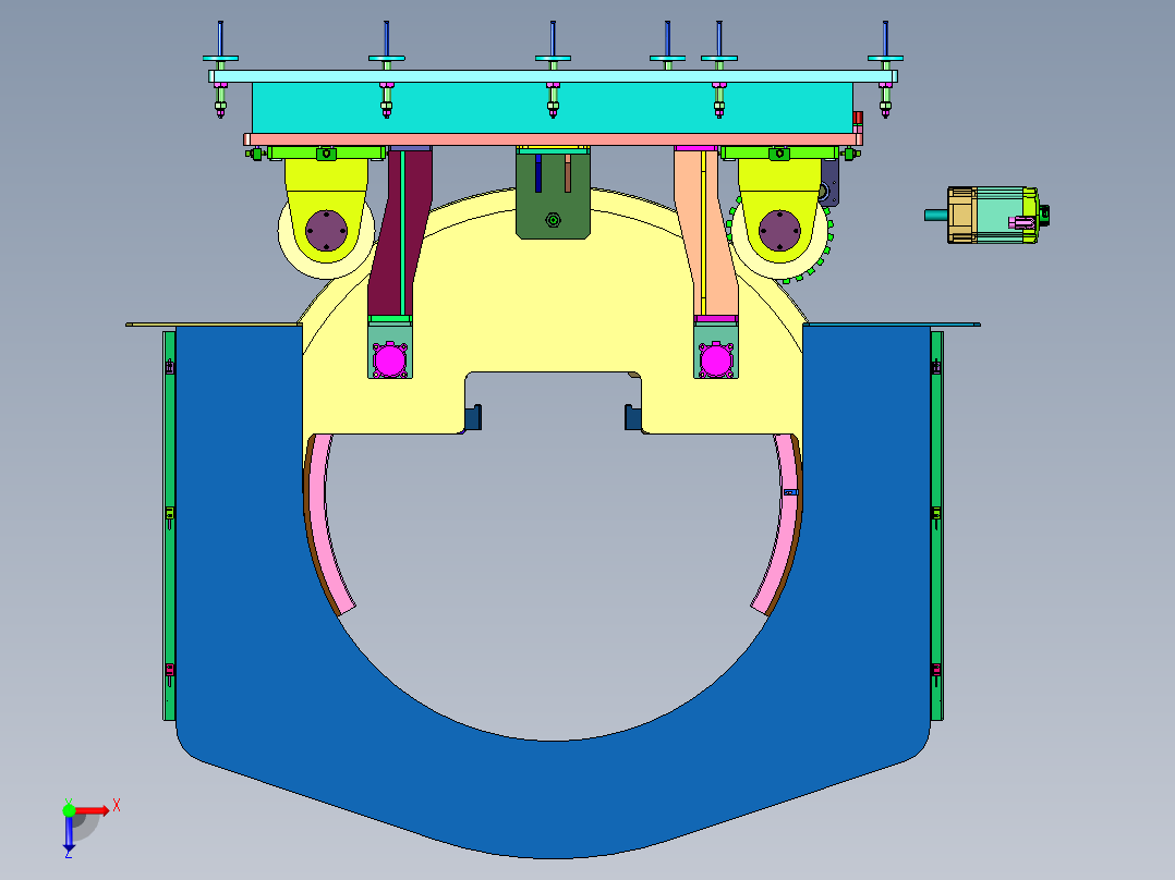 具有翻转功能的传送装置俯视图