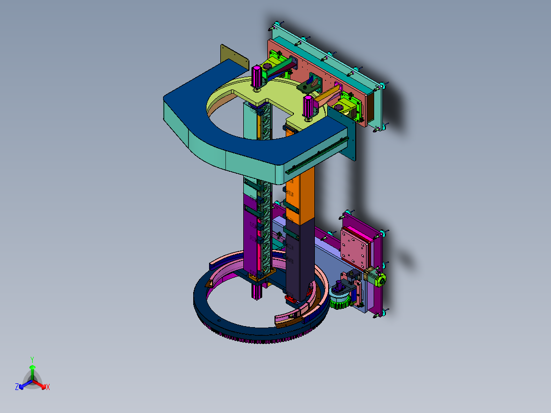 具有翻转功能的传送装置正等轴测图