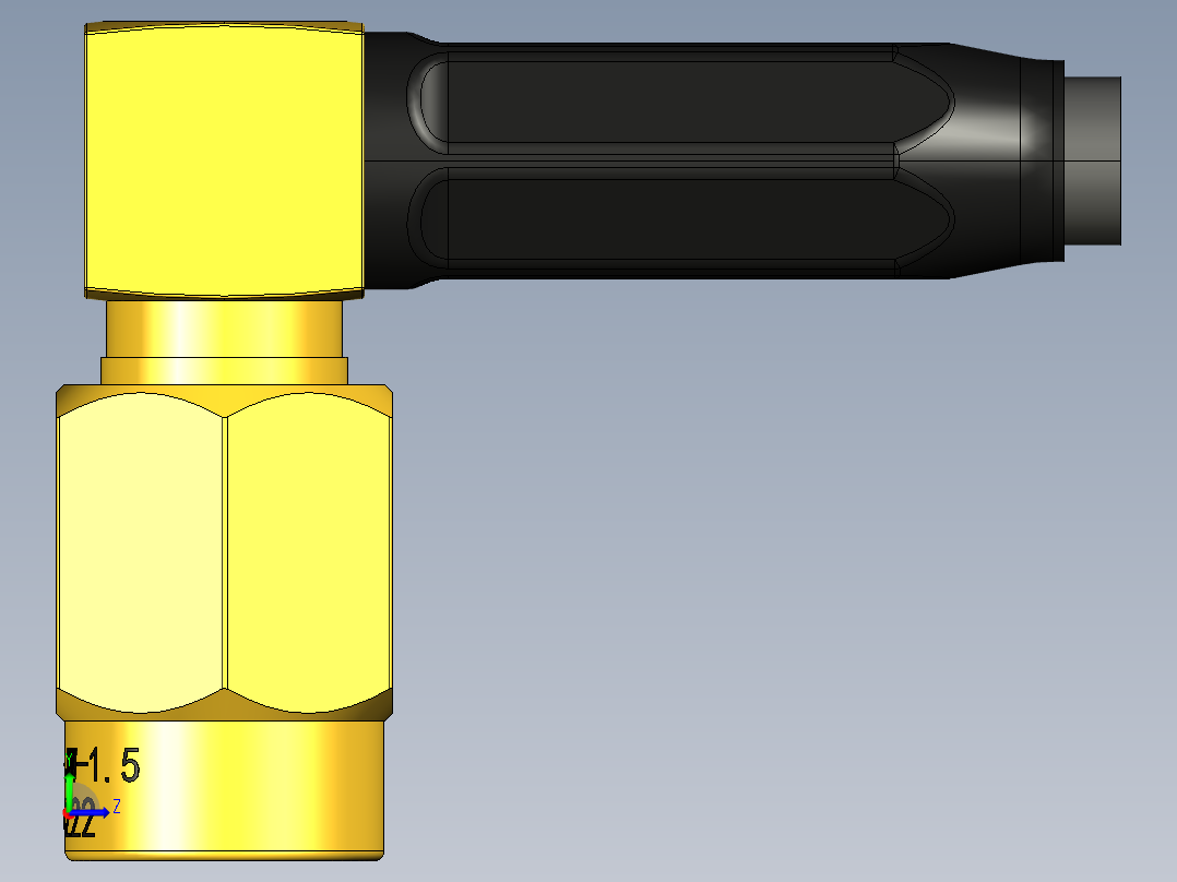 SSMA-C-JW-1.5,SSMA接头左视图