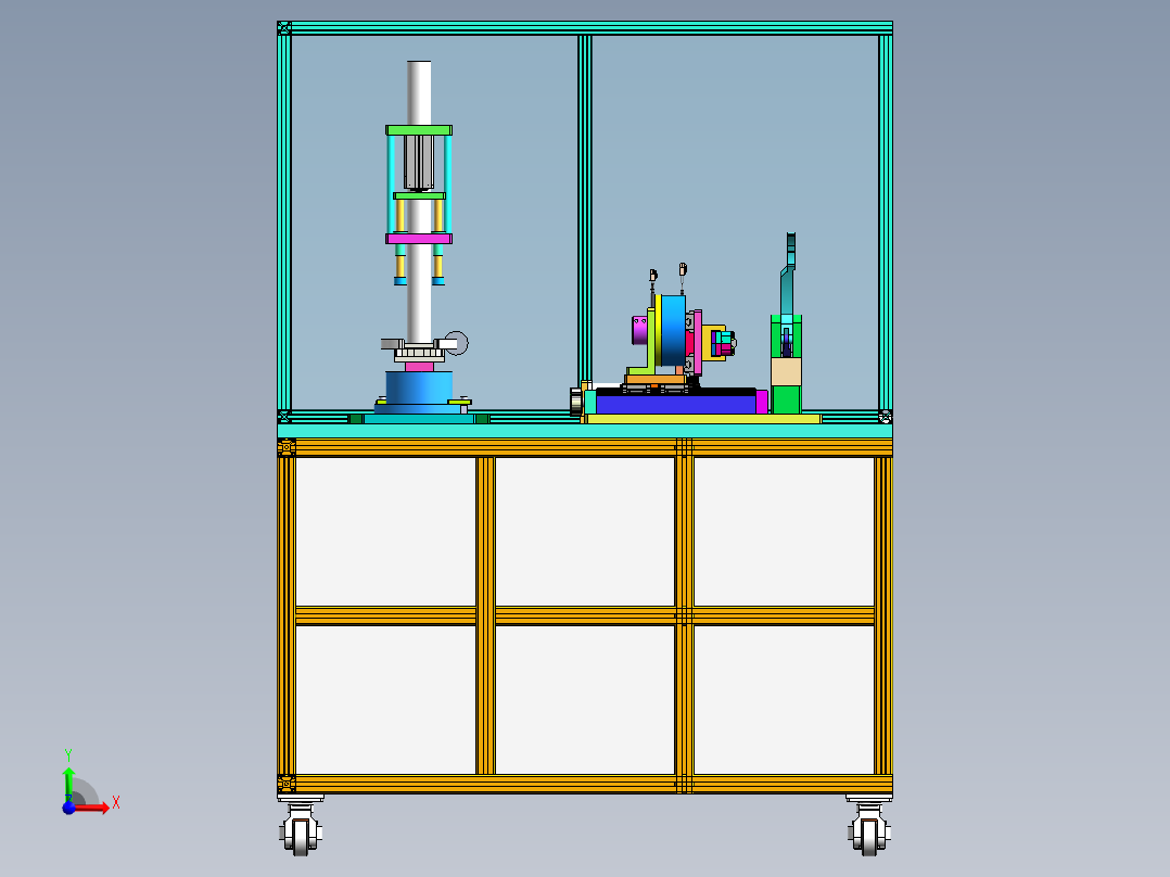 燃油泵法兰精滤器组装机前视图