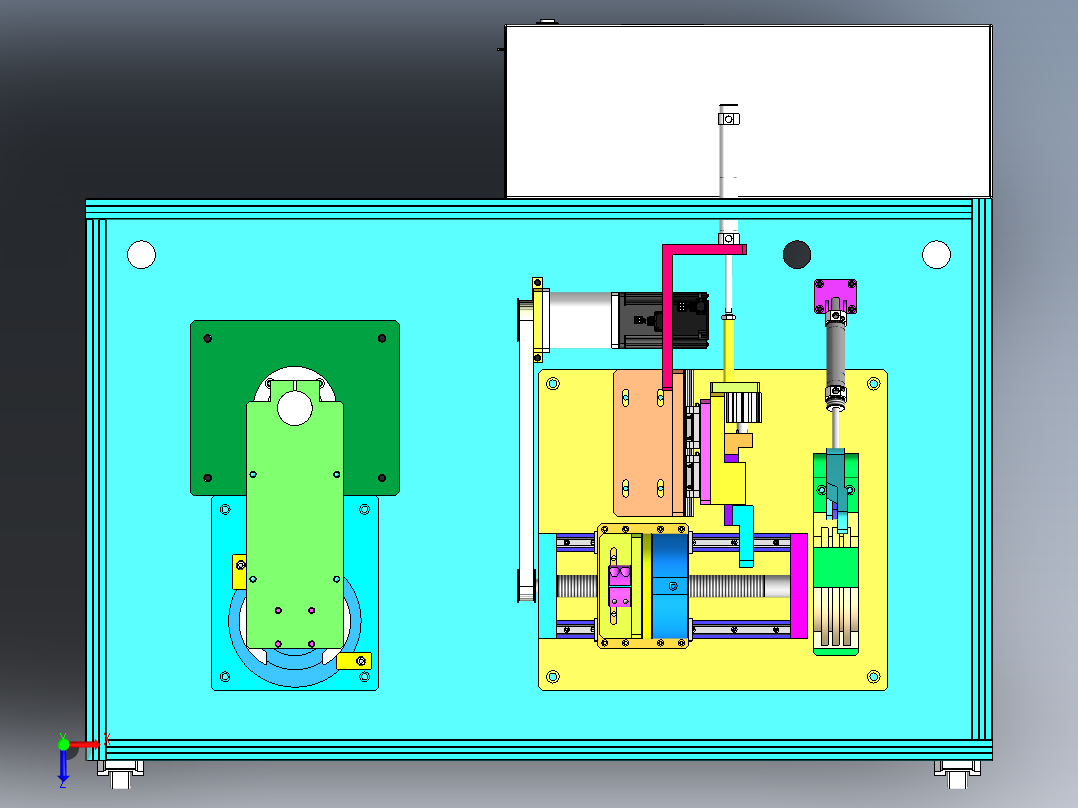 燃油泵法兰精滤器组装机俯视图