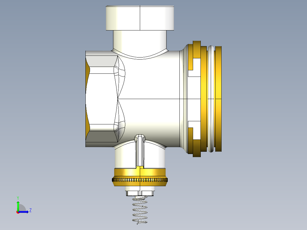 青铜液压接头左视图