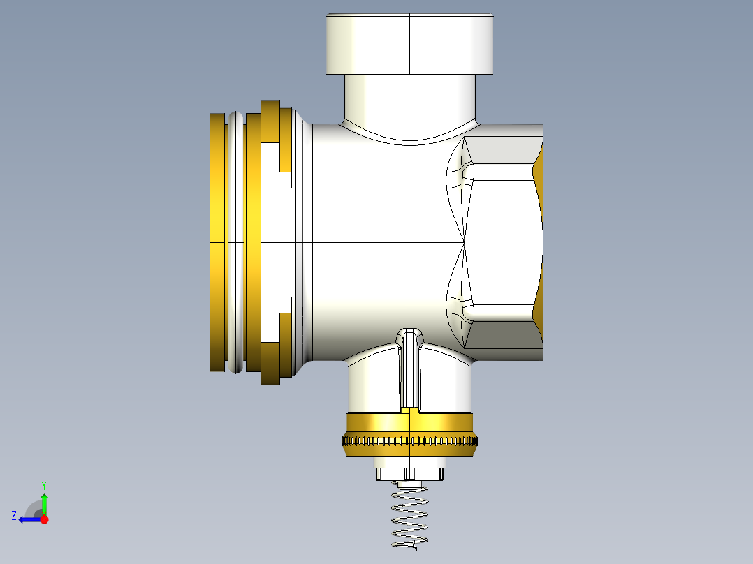 青铜液压接头右视图