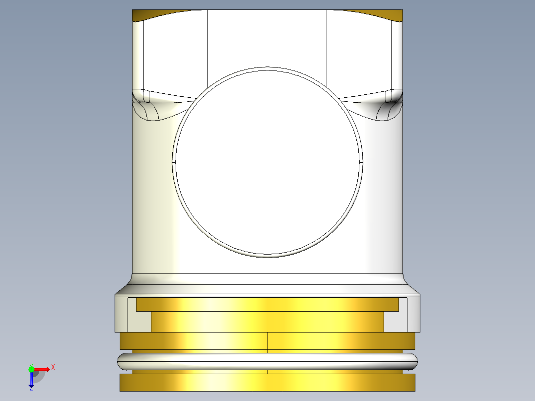 青铜液压接头俯视图