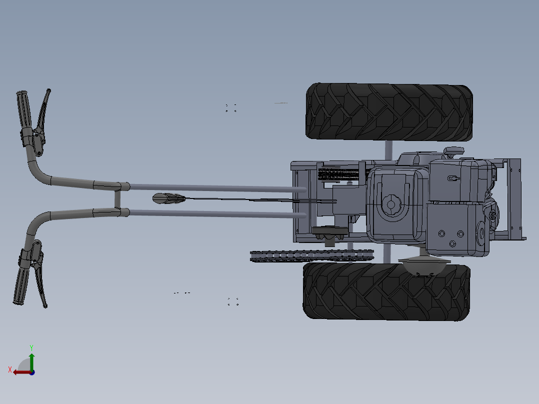 自动行走式生姜收获机工作部分的设计【7张CAD图纸+毕业论文+开题报告+任务书+文献综述+SolidWorks三维图】后视图