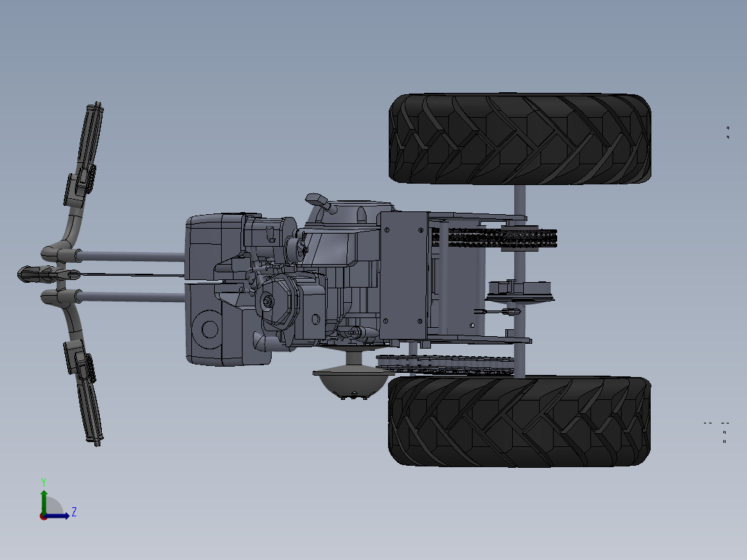自动行走式生姜收获机工作部分的设计【7张CAD图纸+毕业论文+开题报告+任务书+文献综述+SolidWorks三维图】左视图