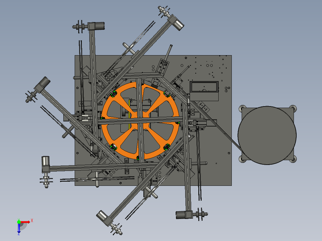 转盘式连接器自动插端子机俯视图