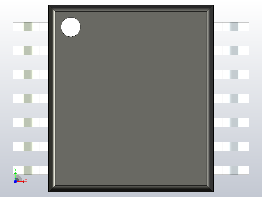 SOP 封装（小外形封装）SOP65P640X120-14N前视图