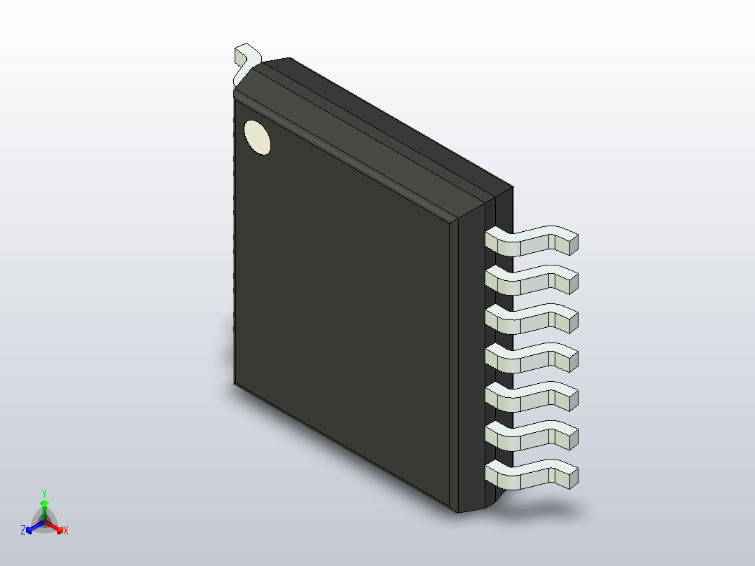 SOP 封装（小外形封装）SOP65P640X120-14N正等轴测图
