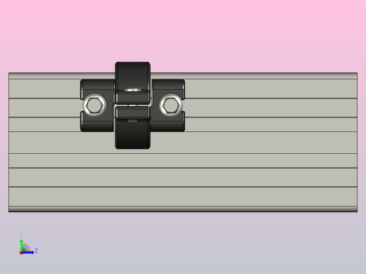 将管道d40纵向固定到铝型材上的支架左视缩略图