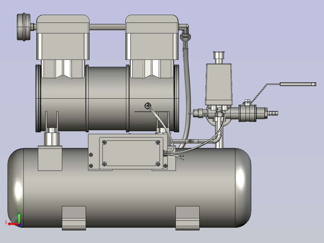 无油静音空气压缩机后视图