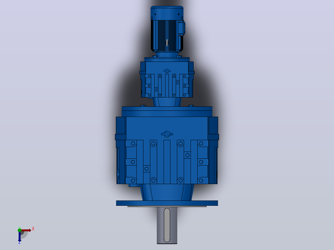 RF137R77法兰轴伸式组合型斜齿轮减速机RF137R77-Y0.37-4P-71-M1-0°-Φ550俯视图