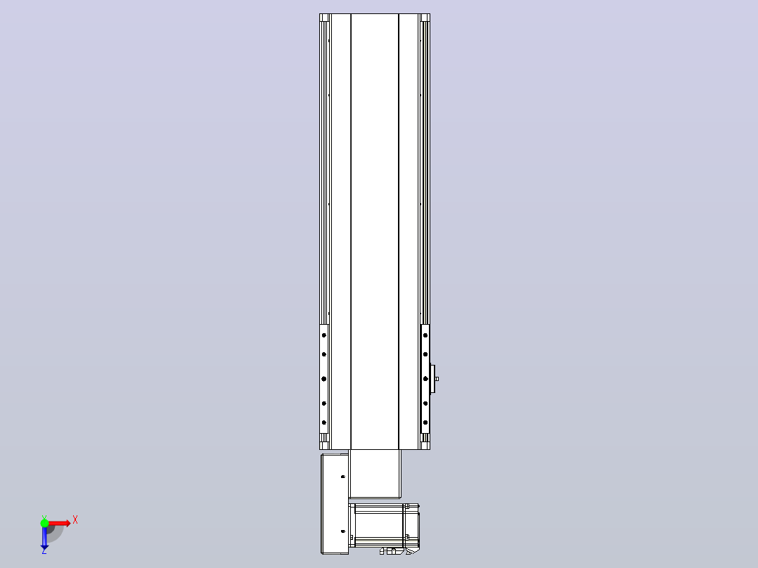 皮带直线轴半封闭可选导轨TPA-HNB-202D-140-L450-ML-Y-P75-N3俯视图