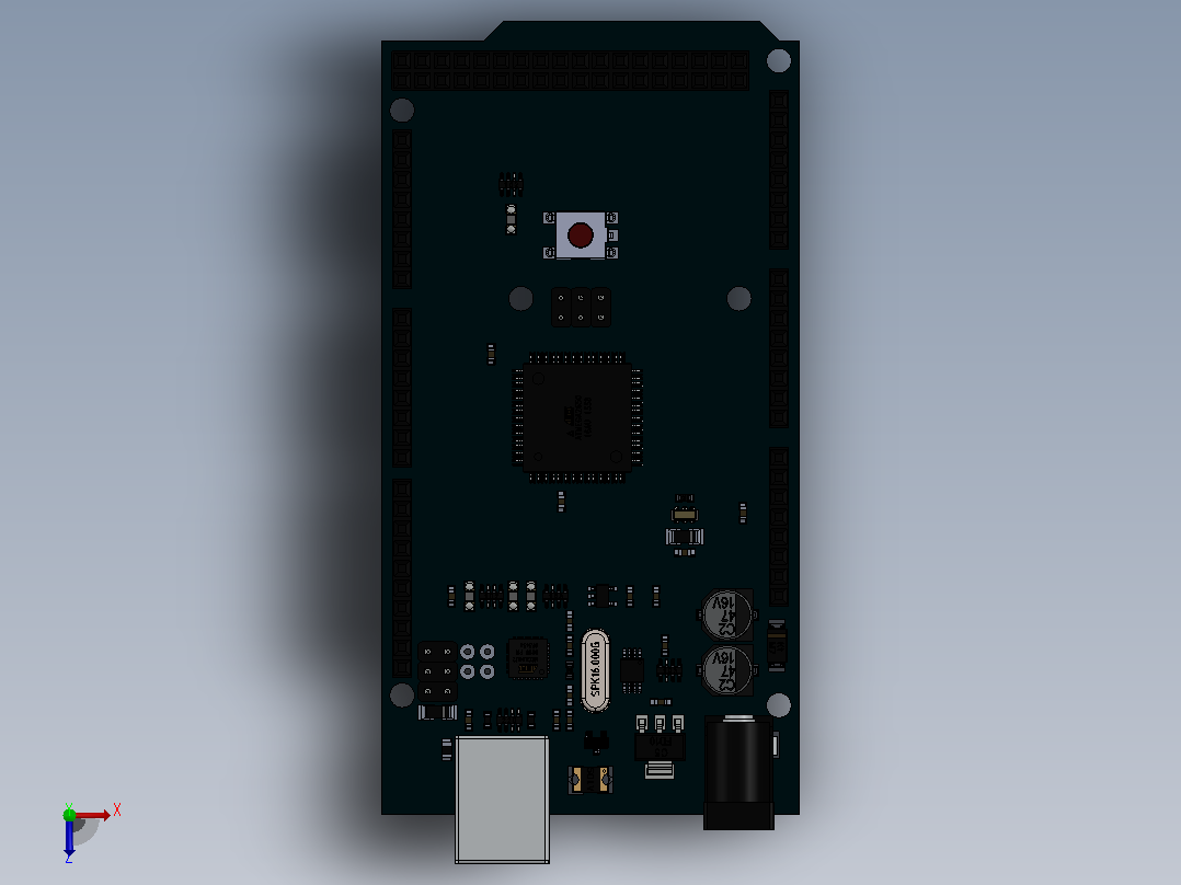Arduino电路板俯视图