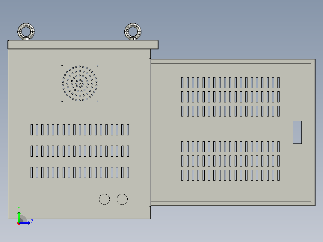 30KVA-550x500x400非标机箱[30KVA-550x500x400]左视图