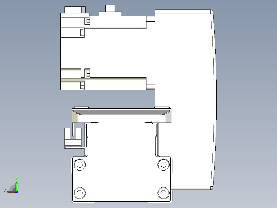 皮带直线轴双滑块型TPA-GCBS-80-P60-L50-LU-M20-N3后视图