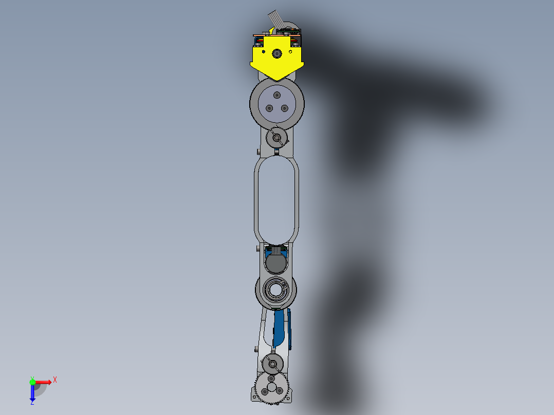 平面多关节4轴机器人 3D图纸 3D模型 设计素材参考资料俯视图