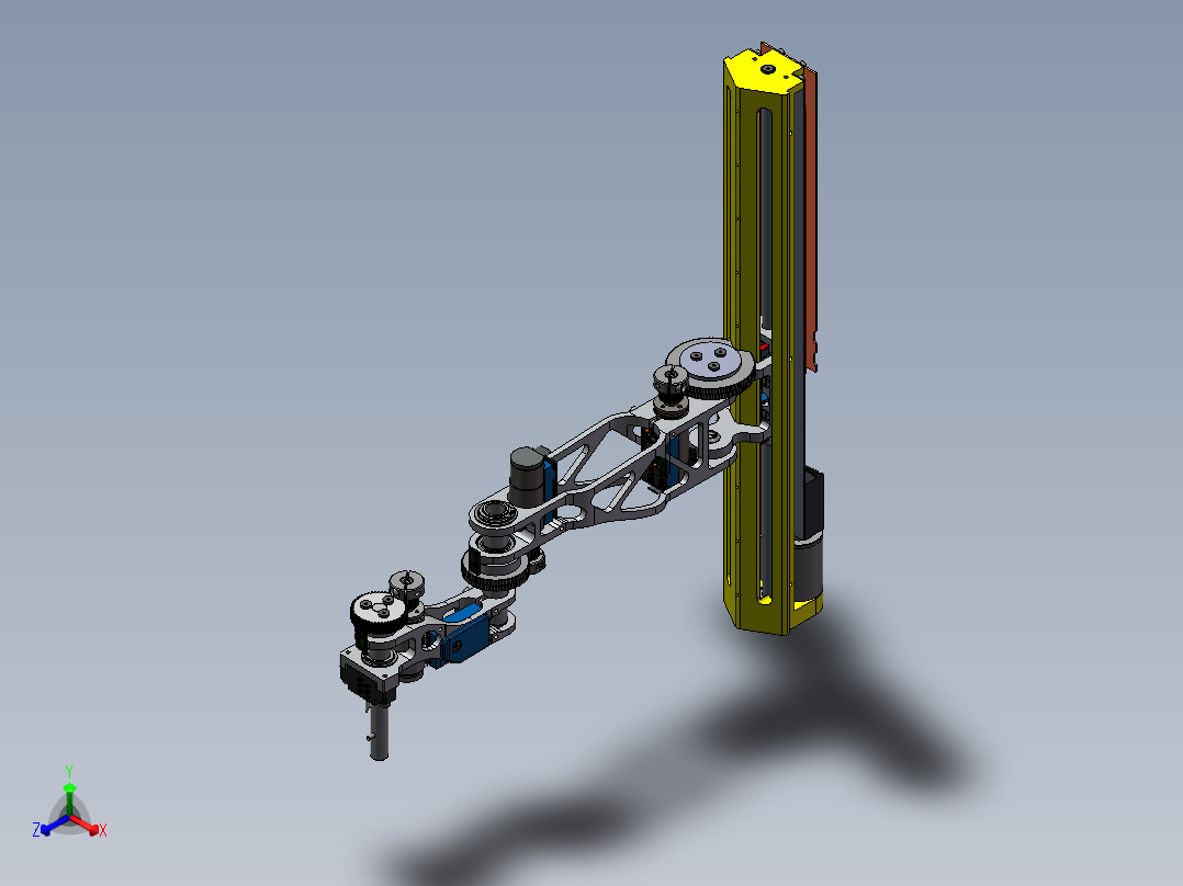 平面多关节4轴机器人 3D图纸 3D模型 设计素材参考资料正等轴测图