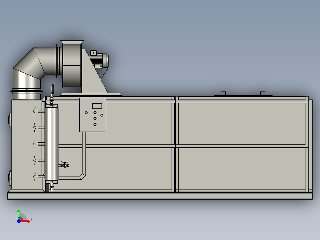 气体和灰尘袋式过滤器前视图