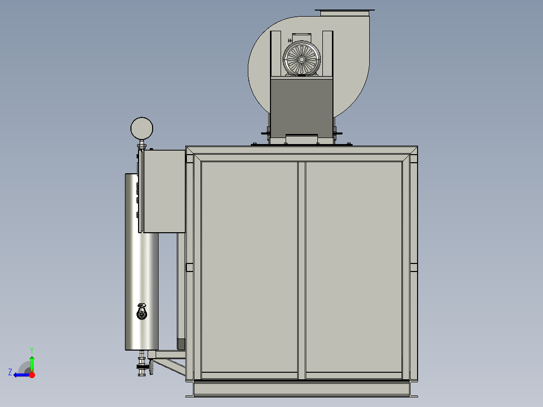 气体和灰尘袋式过滤器右视图