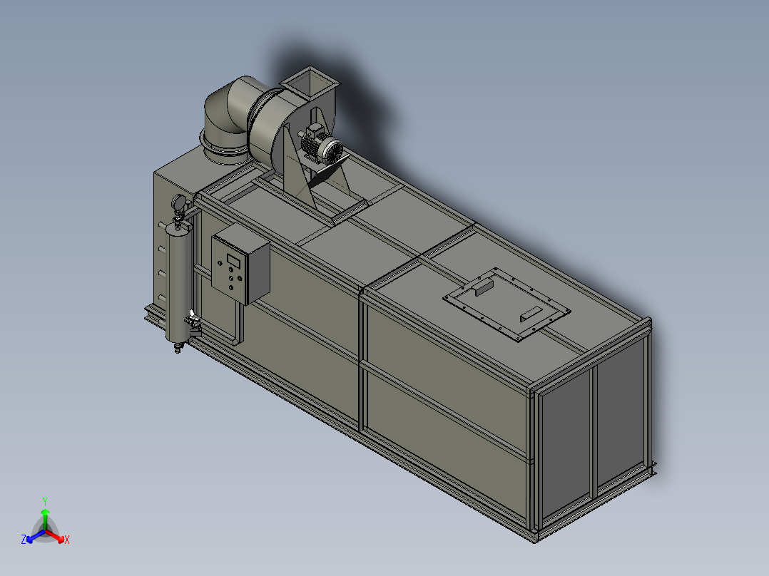 气体和灰尘袋式过滤器正等轴测图