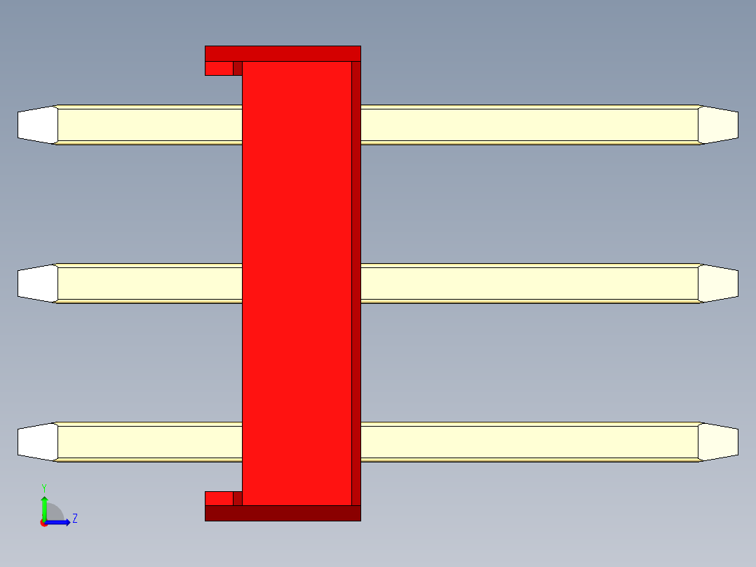 彩色公头100mil（2.54mm）系列-DS1021_red_3x15p_100mil_Type1_rev1.0左视图