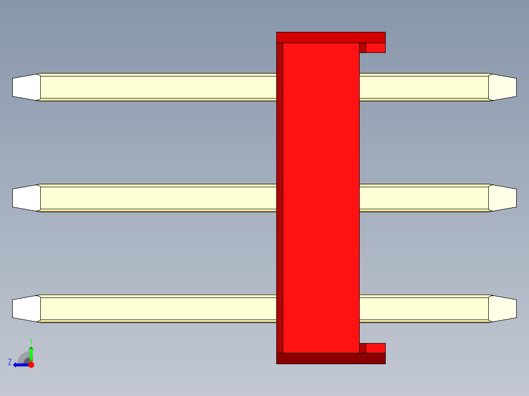 彩色公头100mil（2.54mm）系列-DS1021_red_3x15p_100mil_Type1_rev1.0右视图