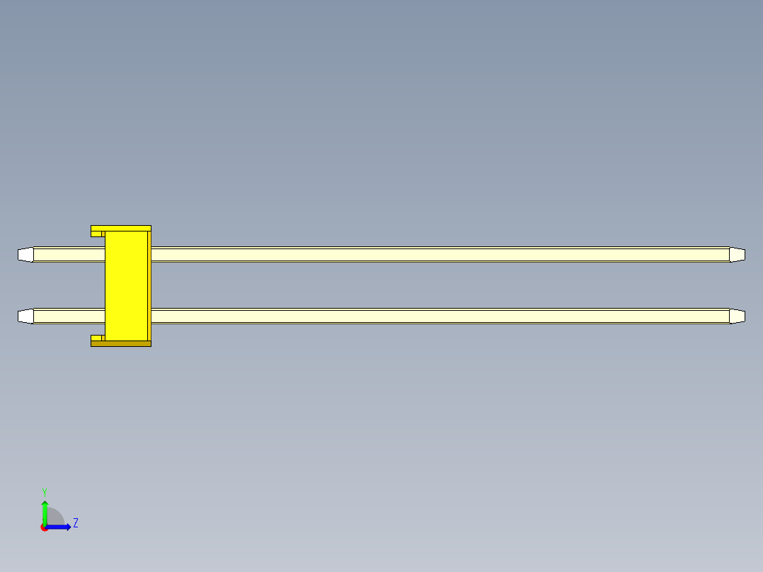 彩色公头100mil（2.54mm）系列-DS1021_yellow_2x03p_100mil_Type43_rev1.0左视图