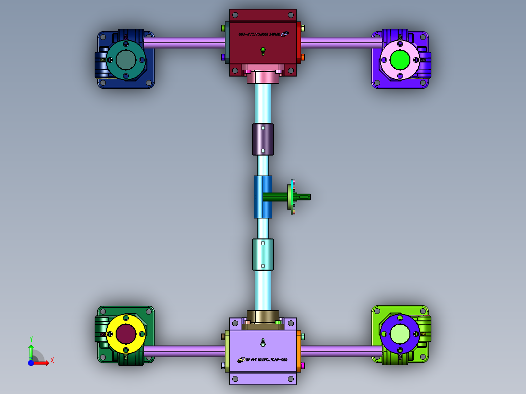 同步螺旋梯形丝杆顶升机前视图