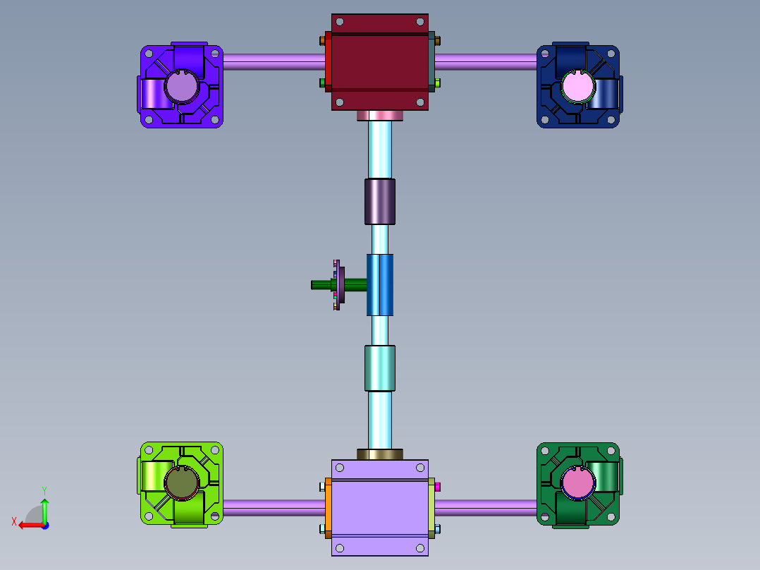 同步螺旋梯形丝杆顶升机后视图