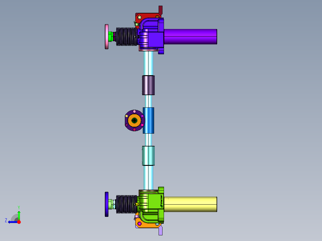 同步螺旋梯形丝杆顶升机右视图