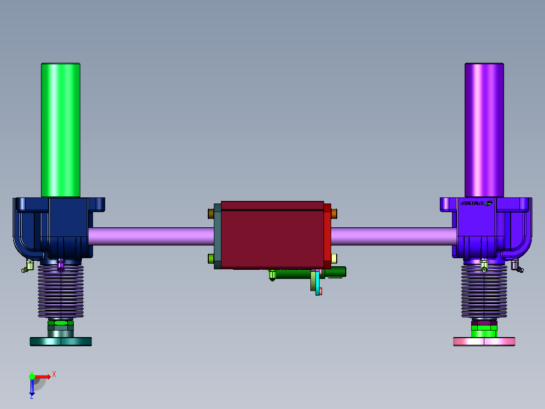 同步螺旋梯形丝杆顶升机俯视图